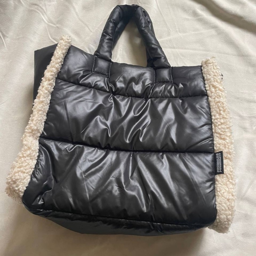 Brown Cream Lined Shopper Bag with Soft Handles. H&M. Tote